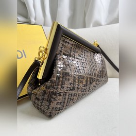 Сверкающие блестки Маленькая сумка Fendi First, ткань, полностью 