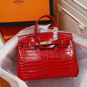 (Оригинальный фон) H Birkin Гладкая кожа крокодила CK67 Vert Fonc