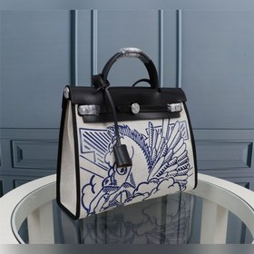 (Внутренний шов синего цвета) Hermès Herdag Импортная водонепрони