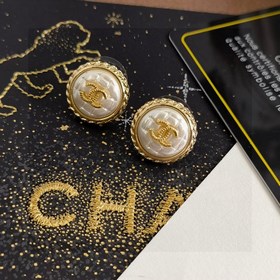 CHANEL Шамфань магнетит жемчуг буквы новые серьги-гвоздики с ориг