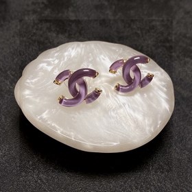 Серьги Chanel светло-лилового цвета, прозрачные и кристально чист