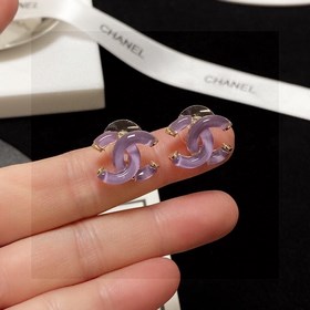 Серьги Chanel светло-лилового цвета, прозрачные и кристально чист