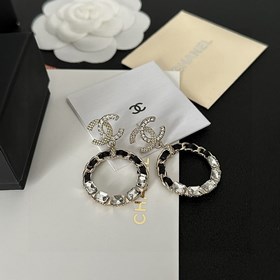 Chanel подержанные серьги с двойным логотипом. Оригинальная копия