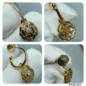 Материал V-Gold 8690180 Серьги Chanel с золотыми камелиями. Какая