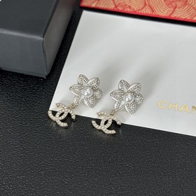 Chanel подержанные серьги с двойным логотипом. Оригинальная копия