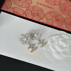 Chanel подержанные серьги с двойным логотипом. Оригинальная копия