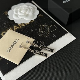 Chanel подержанные серьги с двойным логотипом. Оригинальная копия