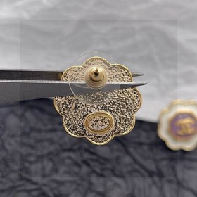 Chanel подлинные серьги с двойным логотипом. Оригинальный дизайн 