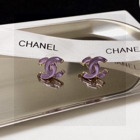 Серьги Chanel светло-лилового цвета, прозрачные и кристально чист