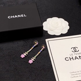 Весна-лето 2024 【Chanel】 Классические цветные серьги-гвоздики с 