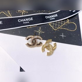 Chanel подержанные серьги с двойным логотипом. Оригинальная копия
