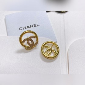 Chanel подлинные серьги с двойным логотипом. Оригинальный дизайн 