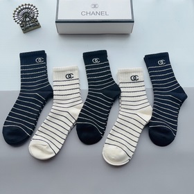 (5 пар в коробке) CHANEL Классические полудлинные носки из кролич