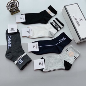 (5 пар в коробке) CHANEL Классические носки средней длины, высока