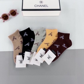 (5 пар в коробке) CHANEL Классические носки высокого качества из