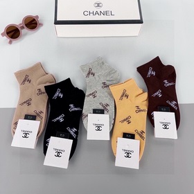 (5 пар в коробке) CHANEL Классические носки высокого качества из 