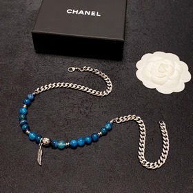 Chanel буква двойное C высококачественное ожерелье с натуральными