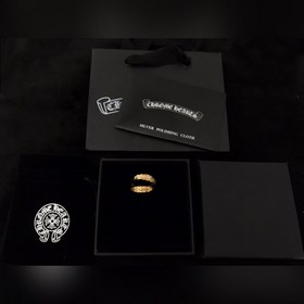 Подлинный макет Chrome Hearts Кольцо с крестом Позолота 22 карата