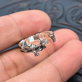 Chrome Hearts Классическое ретро кольцо с крестом, версия высшего