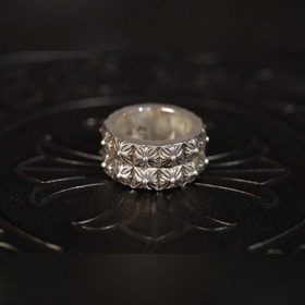 Chrome Hearts Двойной большой кольцо с крестом Размер： 12,14,18,2