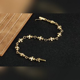 Кро-Сердце Браслет с крестом и белыми бриллиантами Размер： 18 см,