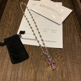 Chrome Hearts TinyE Красный бриллиант в форме креста с подвеской
