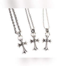 Chrome Hearts Новое ожерелье с крестом в форме сердца Доступны тр