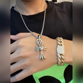 Chrome Hearts Новое ожерелье с крестом в форме сердца Доступны тр