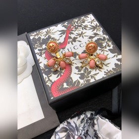 Gucci ретро-серьги с бусинами, круглым замком и двойным логотипом