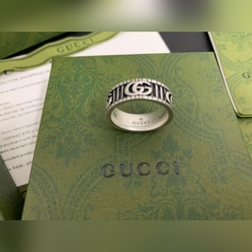 Gucci, новая модель [Цвет] [Цвет] Кольцо с двойной полоской G, р