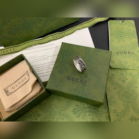 Gucci, новая модель [Цвет] [Цвет] Кольцо с двойной полоской G, р