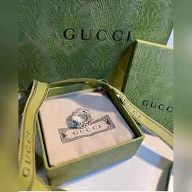 Оригинальный кольцо Gucci с двойным логотипом G и маленькими рома