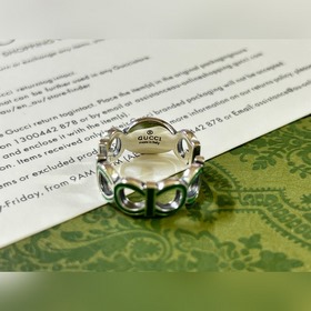 Gucci Грин-эмалевое кольцо с двойной буквой G, размер 12-24