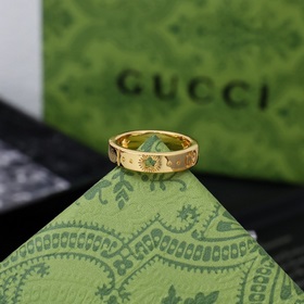 Gucci 18-каратный золотой/белый платиновый кольцо с ажурной звезд