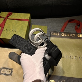 Gucci  Ширина 4,0 см  Новая модель Знаковая ткань GG в черном ц