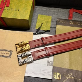 Gucci, ширина 4,0 см, новая модель. Пряжка в форме буквы G являет