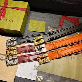 Gucci, ширина 4,0 см, новая модель. Пряжка в форме буквы G являет