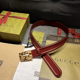 Gucci, ширина 4,0 см, новая модель. Пряжка в форме буквы G являет