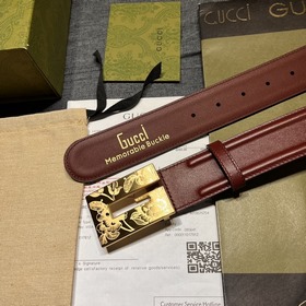 Gucci, ширина 4,0 см, новая модель. Пряжка в форме буквы G являет
