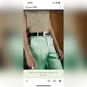 Gucci, ширина 4,0 см, новая модель. Пряжка в форме буквы G являет