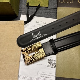 Gucci, ширина 4,0 см, новая модель. Пряжка в форме буквы G являет