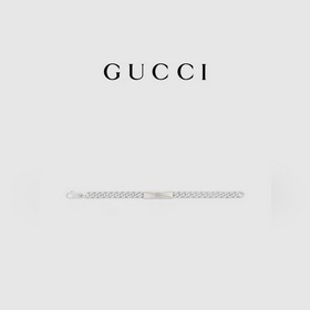 [Новинка] GUCCI Браслет с двойным G из тесьмы в клетку, размер 16