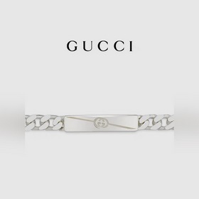 [Новинка] GUCCI Браслет с двойным G из тесьмы в клетку, размер 16