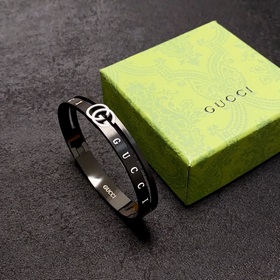 Новый мужской браслет Gucci с двойным G из углеродного черного ме