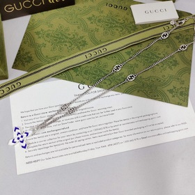 Новое ожерелье Gucci с крестом из белого и синего эмали 55 см