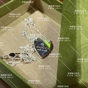 Подлинный Gucci серебряный кулон в форме сердца для пар, классиче