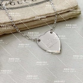Подлинный Gucci серебряный кулон в форме сердца для пар, классиче