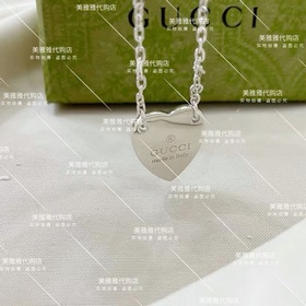 Подлинный Gucci серебряный кулон в форме сердца для пар, классиче
