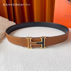 Hermes Оригинальный ремень Hermes, ширина 3,8 см, импортная кожа,