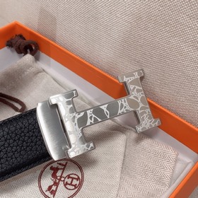 Hermès Clemence автоматический ремень для мужчин из телячьей кожи
